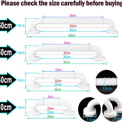Non-Skid Bathroom Grab Rail Safety Support for Elderly, Disabled & Senior