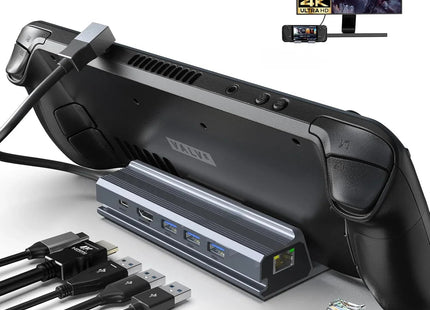 Obester Steam Docking Station 6 in 1 USB C HDMI 4K 60Hz Ethernet USB A 3.0 and C