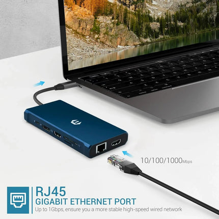 12-in-1 USB-C Docking Station Triple Display HDMI DP VGA GB Ethernet PD Hub