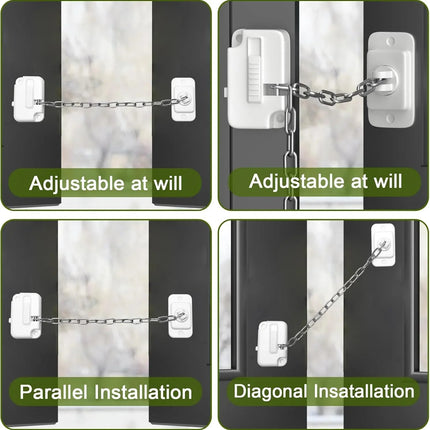 Child Window Locks Adjustable Window Restrictors for Windows Doors 2 Pack