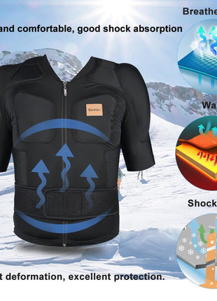 BenKen Ultra Light Protective Gear Skiing Body Armor Spine Back Protector Outdoor Sports Anti-Collision Clothing for Snowboard Skating Skiing Riding