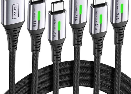 INIU 5 Pack USB C Cables 3.1A Type C 2m+2m+1m+1m+0.5 For Samsung iPhone 15/16/17