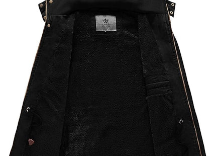 Mens Winter Parka Jacket Thick Fleece Lining Hooded Coat WenVen, Black
