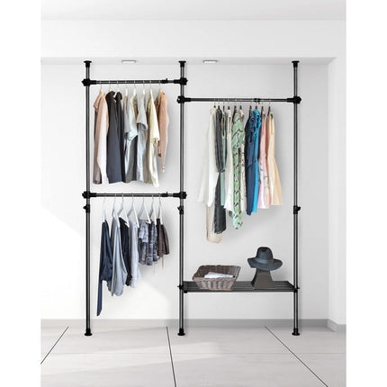 QWORK Heavy Duty Clothes Storage System, 50kg Capacity Rack for Dorms & Bedrooms