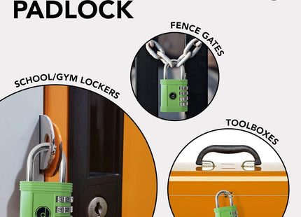 4 Digit Combination Padlock Weatherproof Gym Gate Storage Lock Desired Tools