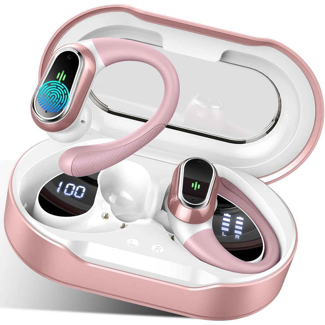 Earbuds Wireless Sport Bluetooth 5.4 Headphones Mic 50H Playtime Earhooks