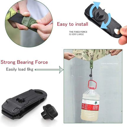 Camping & Cargo Tarpaulin Clips Set – Heavy Duty Tarp Tie Down Clips 10 Pack