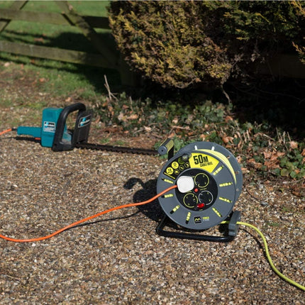 Masterplug 50m 4-Socket 13A Heavy Duty Extension Cable Reel
