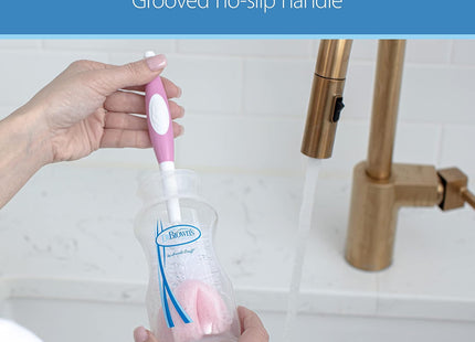 Dr Brown's Baby Bottle Cleaning Brush Pink Bottle Cleaner with Teat Cleaner