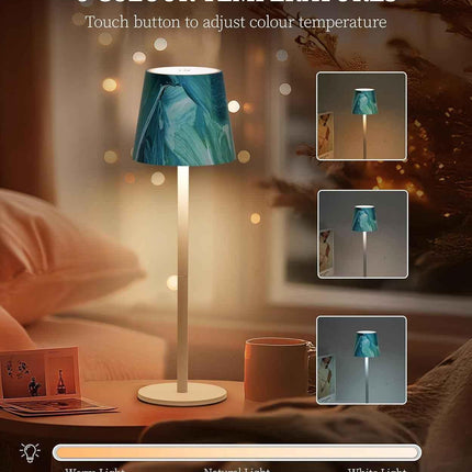Cordless LED Table Lamp Rechargeable Light IP54 Touch Dimmable Various Colours