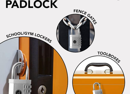 4 Digit Combination Padlock Weatherproof Gym Gate Storage Lock Desired Tools