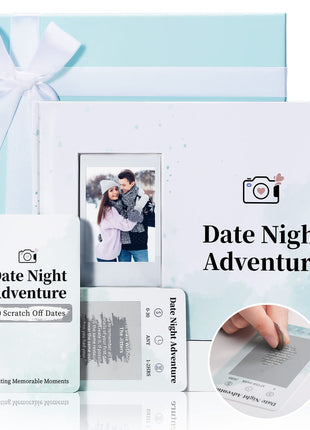40 Date Ideas for Couples Date Night - Unique Scratch Off Date Night Games for Couples with Adventure Photo Album Book, Romantic Newlywed and Wedding