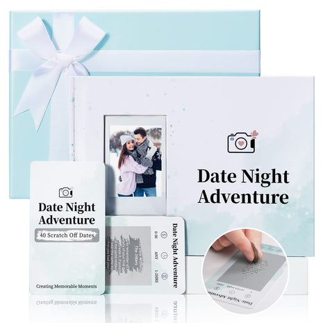 40 Date Ideas for Couples Date Night - Unique Scratch Off Date Night Games for Couples with Adventure Photo Album Book, Romantic Newlywed and Wedding