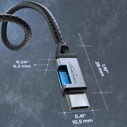 USB C Cable for Fast Charging - Break-Resistant Metal Plugs + Nylon Braiding 1.5m