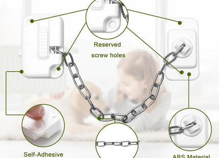 Child Window Locks Adjustable Restrictor for Windows and Doors White 2 Pack PET