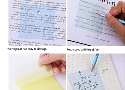 Transparent Sticky Notes 600 Sheets Blue Yellow Clear 95x70mm Removable Yizemay