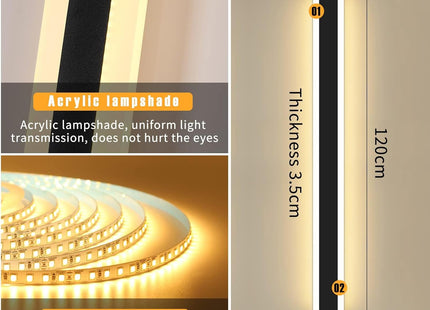 Outdoor Wall Light 120CM 42W LED Warm White 3000K for Garden Balcony Mikeru