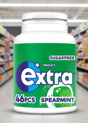6 x Extra Spearmint Chewing Gum Bottle - 46PCE