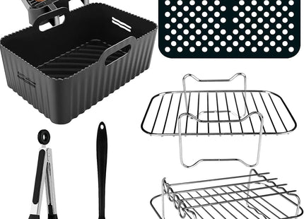 Dual Air Fryer Accessories 6Pcs Set With Racks Compatible Ninja Foodi and Others