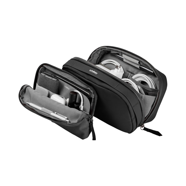 Orbitkey 2-in-1 Tech Accessory Pouch with Detachable Slim Sleeve ? Travel Electronics Organiser for Cables, Chargers, Earbuds, Power Bank ? Compact