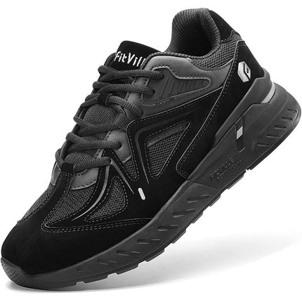 UK 9 FitVille Extra Wide Men’s Suede Running Trainers – EU 43