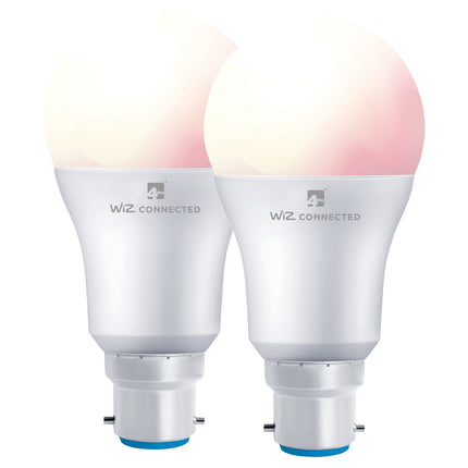 4lite WiZ Connected A60 Dimmable Multicolour WiFi LED Smart Bulb - B22 Bayonet