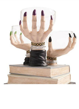 Broomstick Snack Bowl Stand Witch Hands Snack Bowl Halloween Pumpkin Snack Bowl Stand Halloween Party Creative Snack Basket