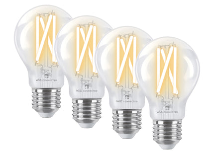 4lite WiZ Connected A60 Filament Clear WiFi LED Smart Bulb - E27 Large Screw