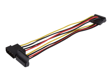 Maplin 4 Pin PSU Molex to 2x 15 Pin SATA Power Lead Cable - 0.35m