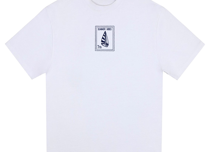 Sailboat - Summer Vibes 7th - Unisex Oversized T-Shirt - White