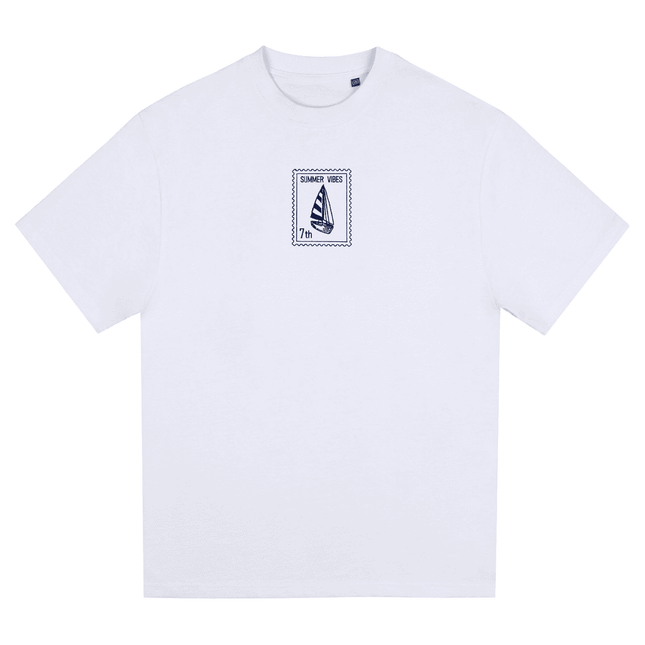 Sailboat - Summer Vibes 7th - Unisex Oversized T-Shirt - White