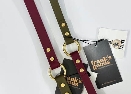 Dottie Multiway Dog Lead in Wine & Olive