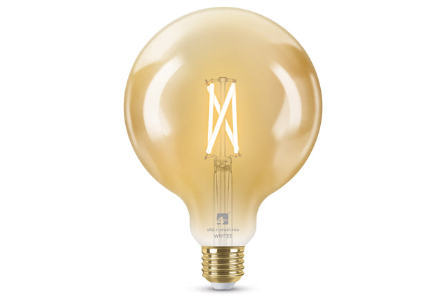 4lite WiZ Connected G125 Globe Filament Amber WiFi LED Smart Bulb - E27 Large Screw