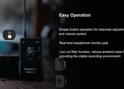 Maplin CKMOVA UM100 UHF Wireless Microphone Kit with 1x Transmitter & 1x Receiver