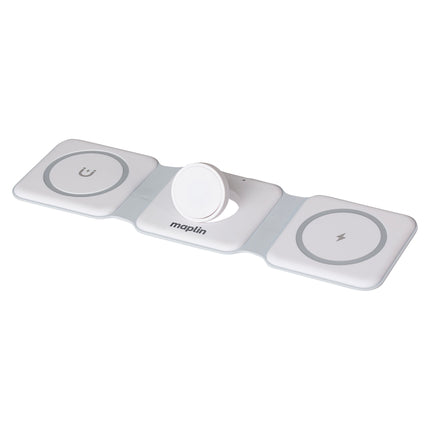 Maplin 3-in-1 Magnetic Wireless Charging Mat for Phone / Earbuds / Watch