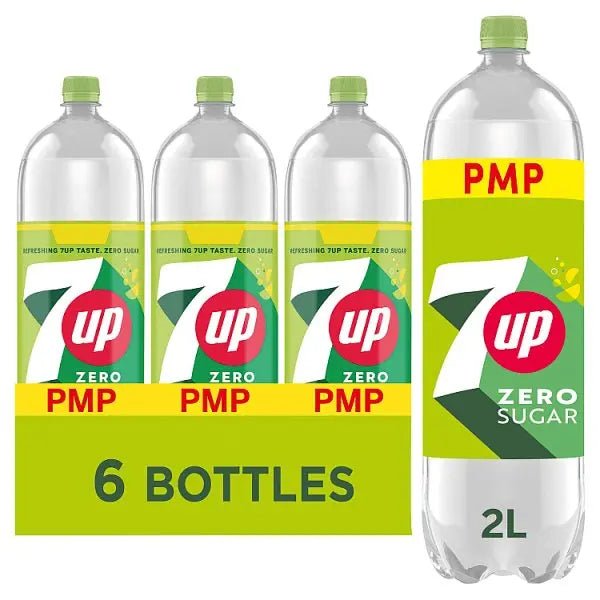 7UP Zero Sugar Free Lemon & Lime Bottles 6 x 2L (Case of 6)