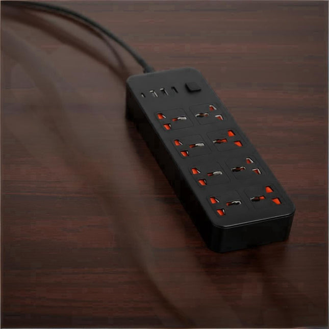 8 Gang Extension Lead with 3 USB & Type-C Fast Charging Power Plug Socket Slots