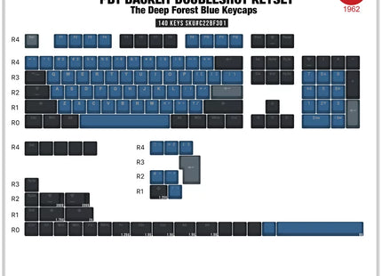 Tai-Hao PBT Backlit 132 Keys + UK ISO 8 KEYS - The Deep Forest Blue