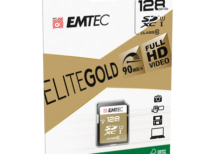 EMTEC 128GB UHS-I U1 EliteGold SD Memory Card