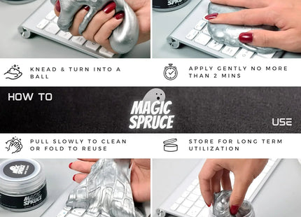 Brighten Car Interior & Keyboard with Magic Spruce Silver Cleaning Gel - 120g