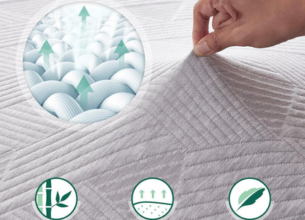Mattress Topper Super King Bed 180x200x7cm with Bamboo Fibre Cover Bonnvia