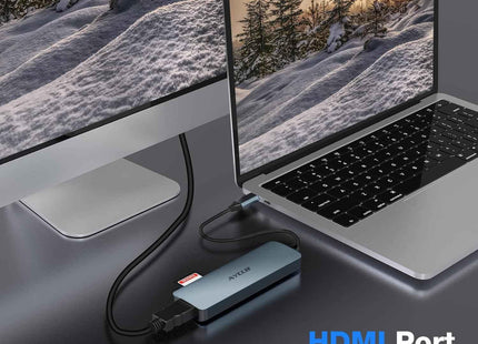 AYCLIF 6 in 1 Docking Station with 4K HDMI Output PD 100W USB 3.0 TF Card Reader