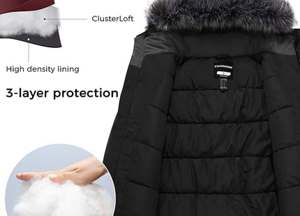 Mens Winter Puffer Coat Warm Windproof Hooded Parka Black Size L CHINMOON