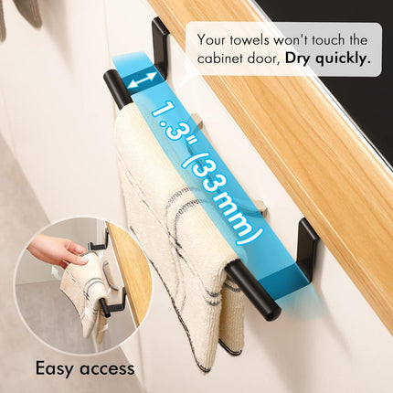 Over The Door Towel Bar Towel Rack Kitchen Bathroom Over Cabinet Set of 2 KES
