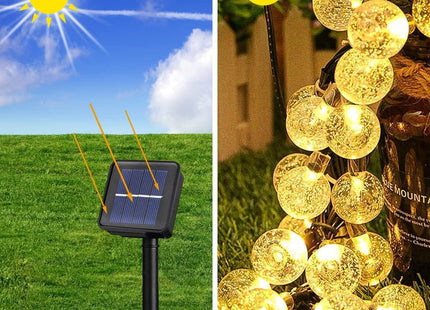 Solar String Light 60 LEDs 11m-36ft Solar Garden Lights Waterproof Warm White