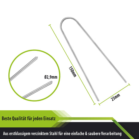 250x Anti-ROST Ground Anchor - Round Head | Ground Nails | Galvanised Steel Ground Anchor for Fixing Weed Cloth | Garden Cloth | Weed Film | Fence &