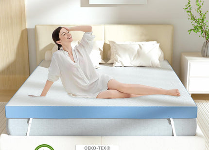 Memory Foam Mattress Topper Double 10cm Dual Layer Firm Support Hawthyhome