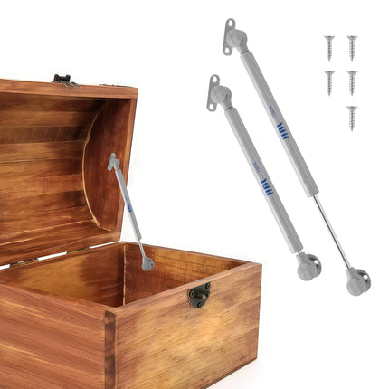 2 Pack Soft Close Toy Box Hinges for Heavy Curved, Round, Arched and Flat Lids - HBL' 150N Gas Strut Spring Safety Hinges to Slow Down and Slow Close,