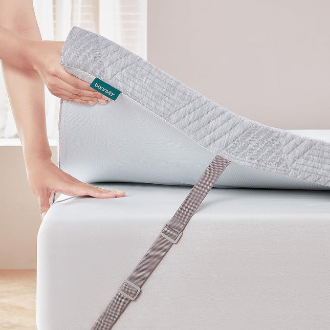 Mattress Topper Super King Bed 180x200x7cm with Bamboo Fibre Cover Bonnvia
