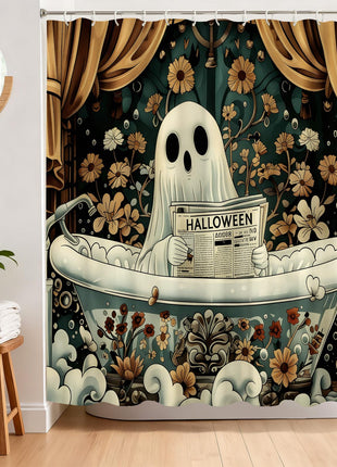 BREASOME Ghost Shower Curtain 180 x 180 cm Spooky Halloween Shower Curtain for Bathroom Decor Mould Proof Waterproof Polyester Fabric Bath Curtain